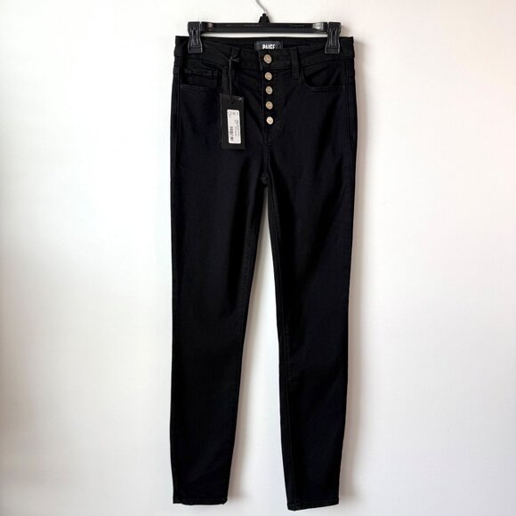 NWT PAIGE Hoxton High Rise Skinny Ankle Jeans Womens Size 25 Black Shadow Denim - Picture 2 of 10